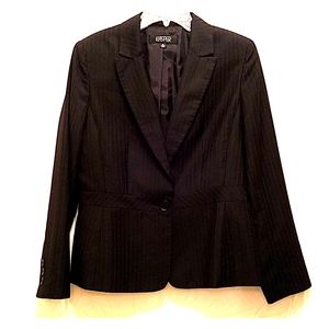 Kasper size 10 black pinstripe suit